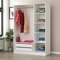 Dulap pentru haine, Minerva, Kale White Black, 135x210x52 cm, PAL, Alb/Negru