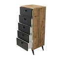 Comoda, Locelso, VL70-232, 49 x 118.4 x 40 cm, pal melaminat, stejar/negru