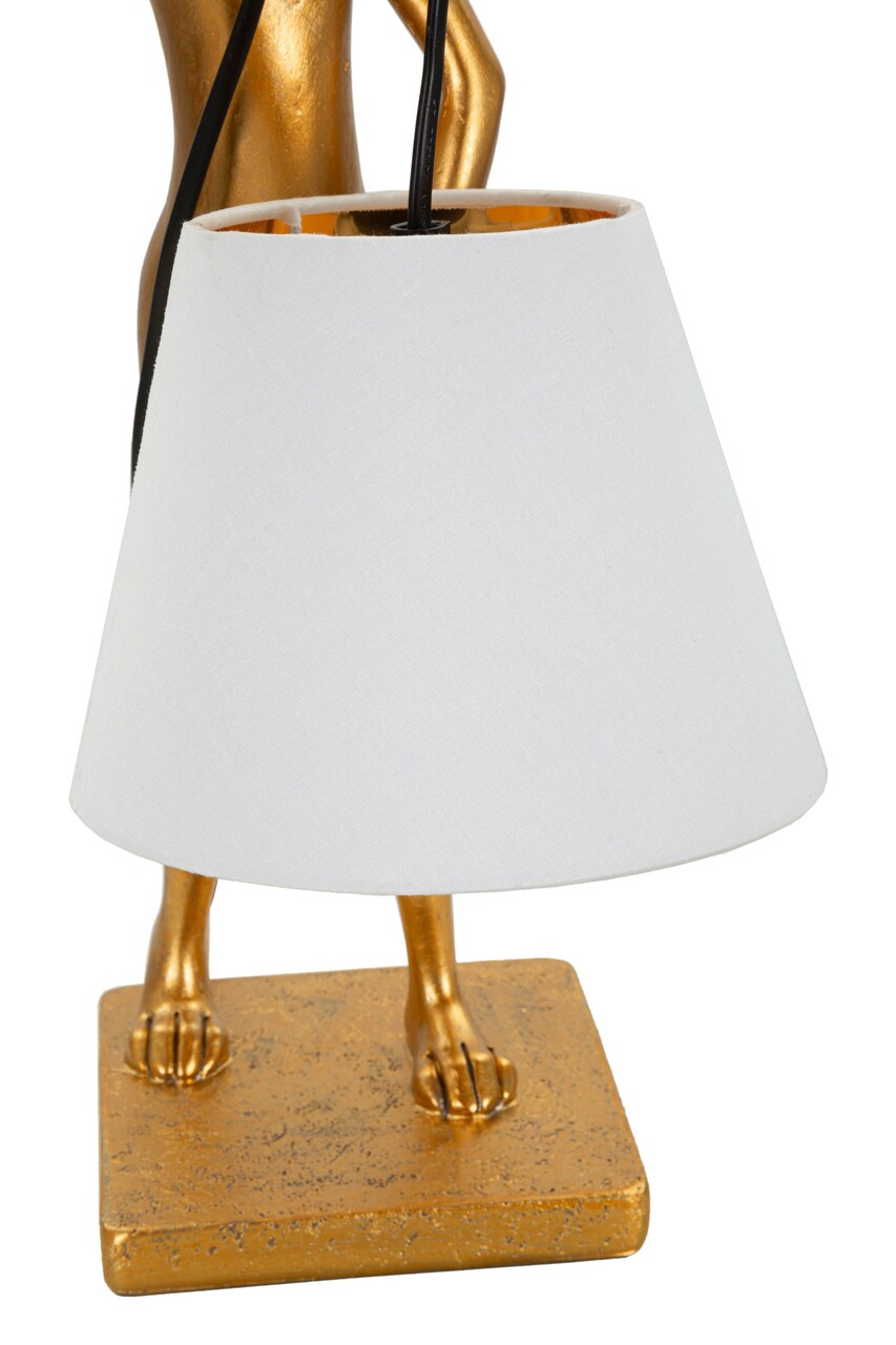 Lampa de masa Rabbit Stand, Mauro Ferretti, 1 x E14, 40W, 26x16x47 cm, polirasina/fier/textil, auriu/alb