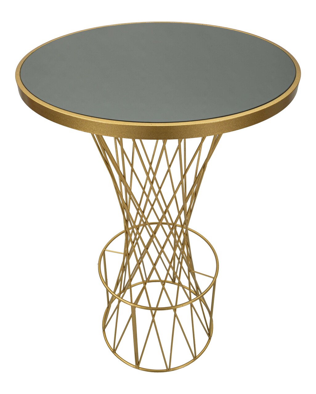 Masa de bar Tower, Mauro Ferretti, 70x103 cm, fier/sticla, auriu/negru