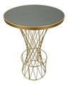Masa de bar Tower, Mauro Ferretti, 70x103 cm, fier/sticla, auriu/negru