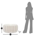 Taburet Shell, Mauro Ferretti, 80x54x42 cm, lemn de pin, crem