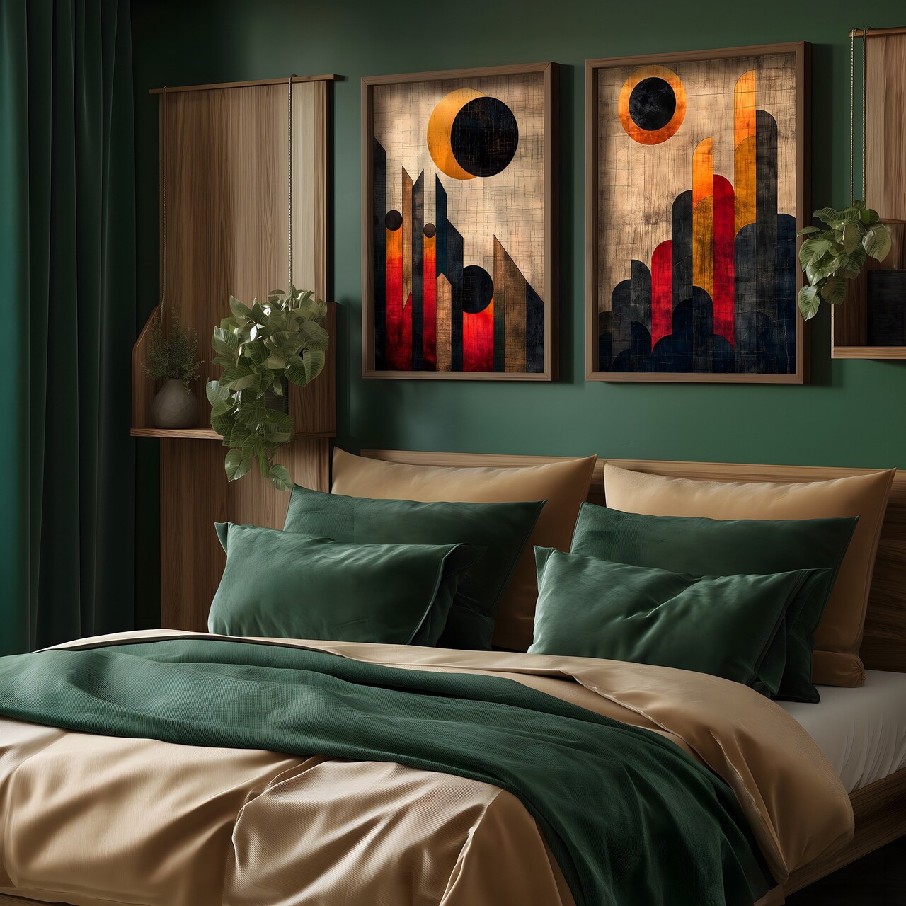 Set 2 tablouri decorative, HUM111, Cadru: 100% MOLID, Multicolor - view 3