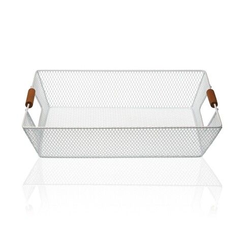 Cos pentru depozitare Versa Blanca, 35 x 25 x 8 cm, otel
