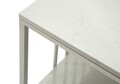 Masuta de cafea Kayseri, Mauro Ferretti, 90x45x60 cm, fier/marmura, argintiu/alb
