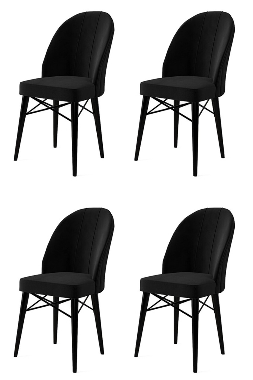 Set de scaune, Charlotte, Ritim, Metal, Negru