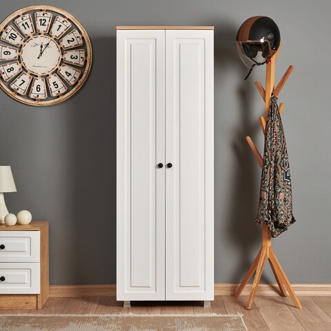 Dulap pentru haine, Tuvalle, Tuvalle 037, 30x60x175cm, PAL, Stejar safir / Negru 037 imagine 2022