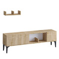 Comoda TV, Emerald, Vesta, 150x47x35 cm, Stejar safir / negru