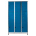 Dulap de depozitare cu incuietoare, Shelvoria, Js1024Ma, 97x200x37 cm, Otel, Gri/Albastru
