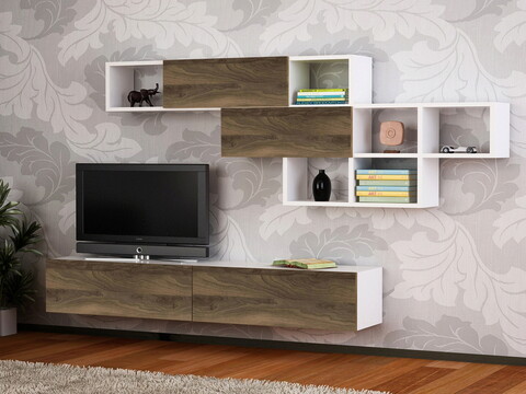 Comoda tv, furny home, aristo, alb / nuc