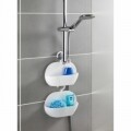 Suport accesorii pentru dus Cocktail, Wenko, 26 x 9 cm, polistiren/ABS, alb