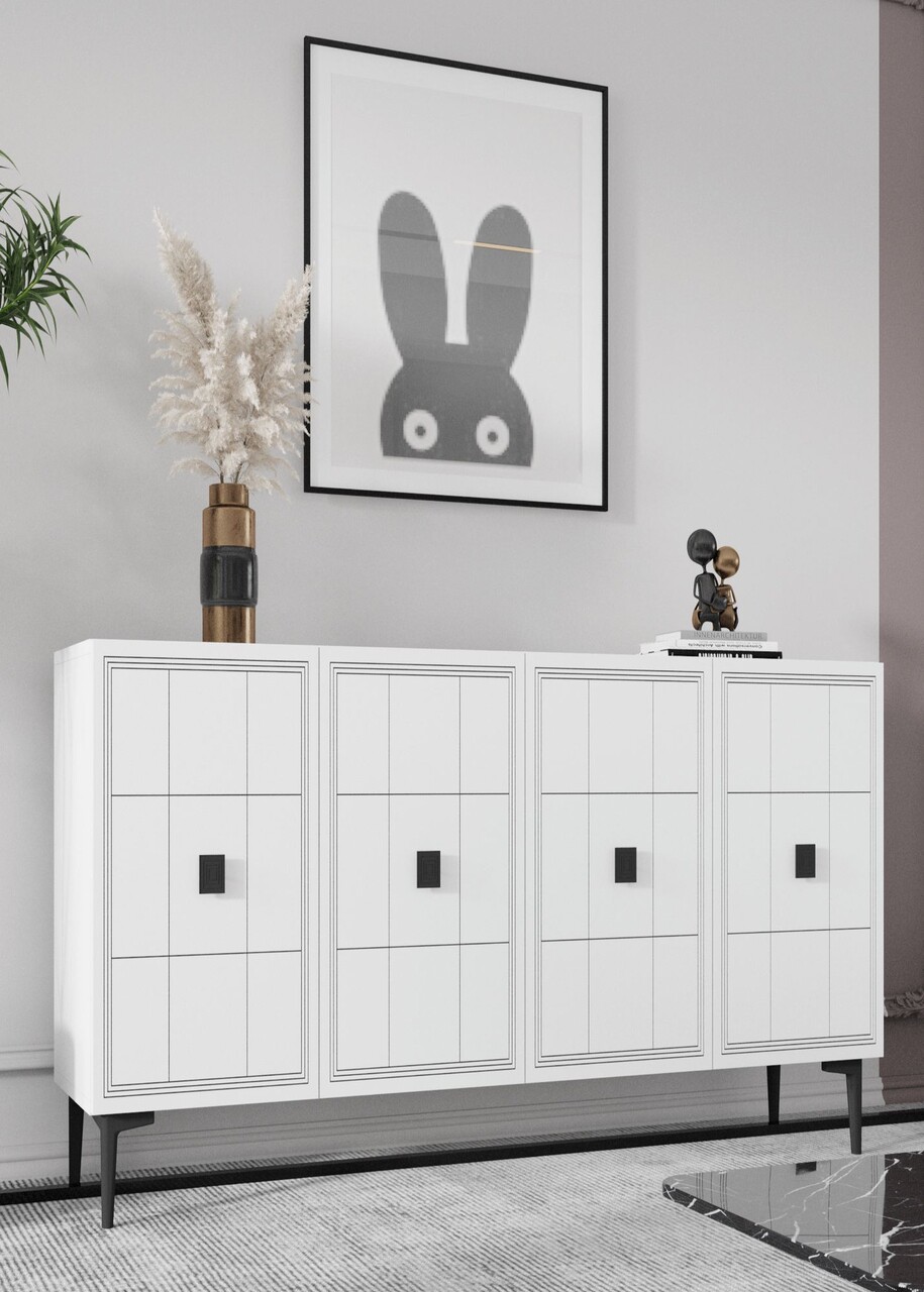 Consola, Hanah Home, Yuka 120, 120x75x32 cm, Alb - view 4
