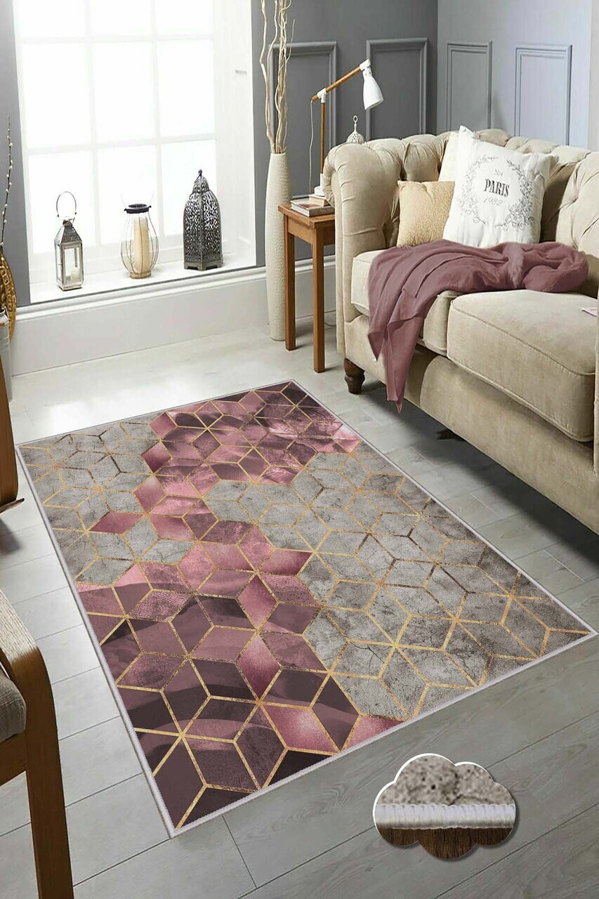 Covor Hmnt771 100x300 cm Poliester Multicolor