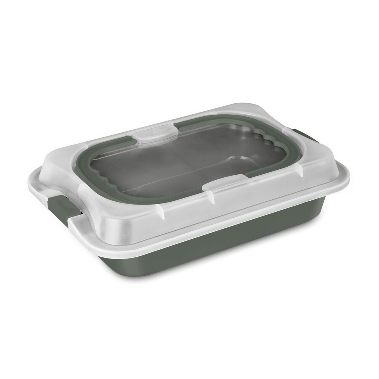 Tava cu capac Berlinger Haus, Matte Green, 36.5x24.5x5.5 cm, otel carbon/plastic, verde mat - imagine 6