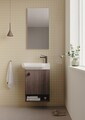 Set Dulap de Baie cu Chiuvetă și Oglindă (2 Piese), Hanah Home, Begonya 55, Maro