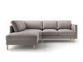 Coltar stanga 4 locuri, Eden, Micadoni, 267x234x90 cm, catifea, gri beton