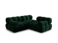 Canapea modulara 3 locuri, Bellis-51, Micadoni Home, 282x94x70 cm, catifea, verde bottle