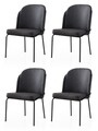 Set scaune 4 piese, Nmobb, Dore, Aur/Negru