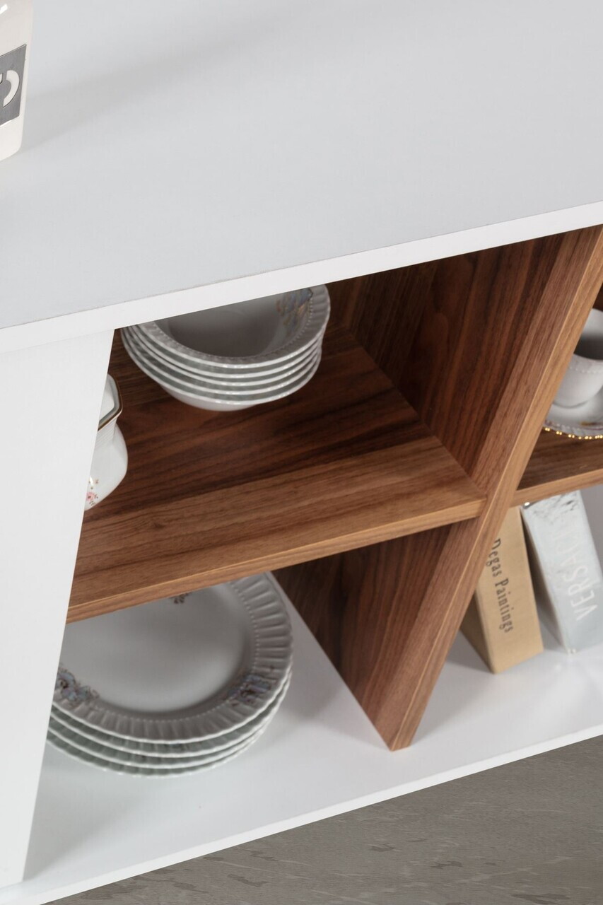 Consola, Hanah Home, Sina 4618, 160x82x44 cm, PAL, Alb/Maro — imaginea 6