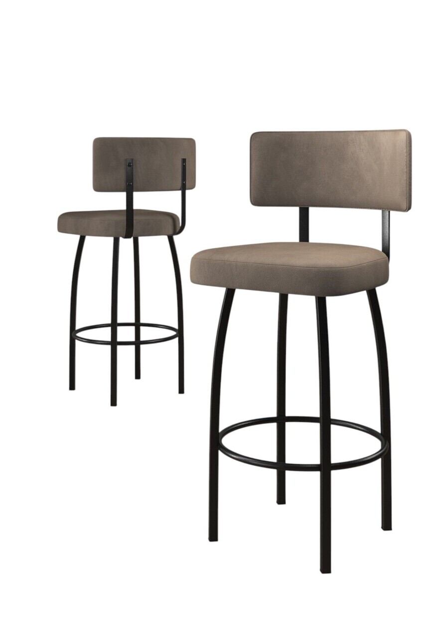 Set scaune de bar 6 piese, Hanah Home, Wosa, Cappuccino / Negru — imaginea 2