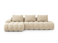 Coltar extensibil stanga 3 locuri, Linz, Cosmopolitan Design, 275x142x84 cm, cotiera dreapta, catifea, bej deschis