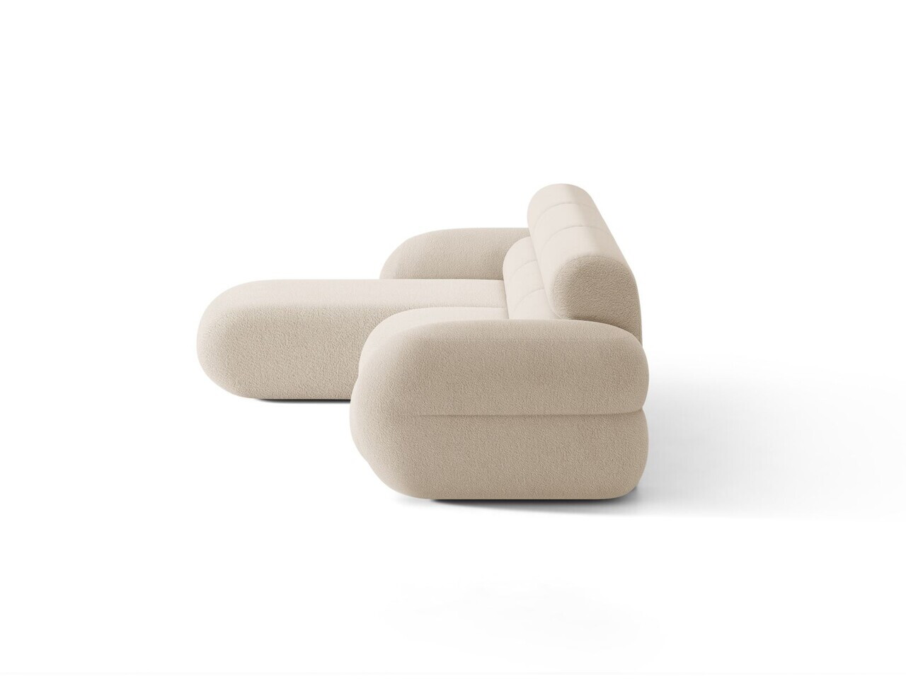 Coltar stanga 4 locuri, Neo, Micadoni Home, 305x165x83 cm, tesatura Boucle, bej — imaginea 5
