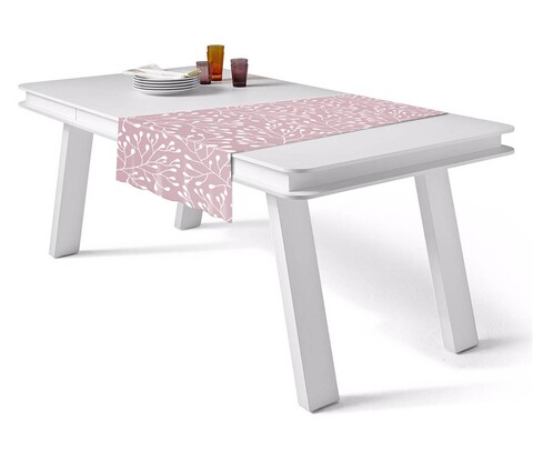 Traversa de masa rnnr-003, kitchen love, 40x140 cm, poliester, roz