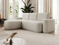 Coltar extensibil stanga 4 locuri ELTAP, Aurumm, 285x180x92 cm, lemn/poliester, alb murdar