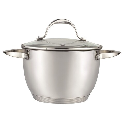 Oala cu capac Muhler, MR-509S, inox/sticla, 24 cm, 5.5 L