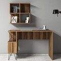 Birou cu biblioteca si raft, Hommy Craft, Extra 2, pal melaminat, nuc/negru