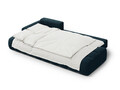 Coltar extensibil stanga 3 locuri, Linz, Cosmopolitan Design, 275x142x84 cm, cotiera dreapta, catifea, albastru petrol inchis