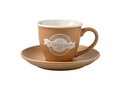 Set 4 cesti cu farfurie pentru cafea, Brandani, 60 ml, portelan