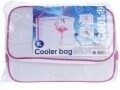Geanta termoizolanta Flamingo, 8L, poliester, alb/roz