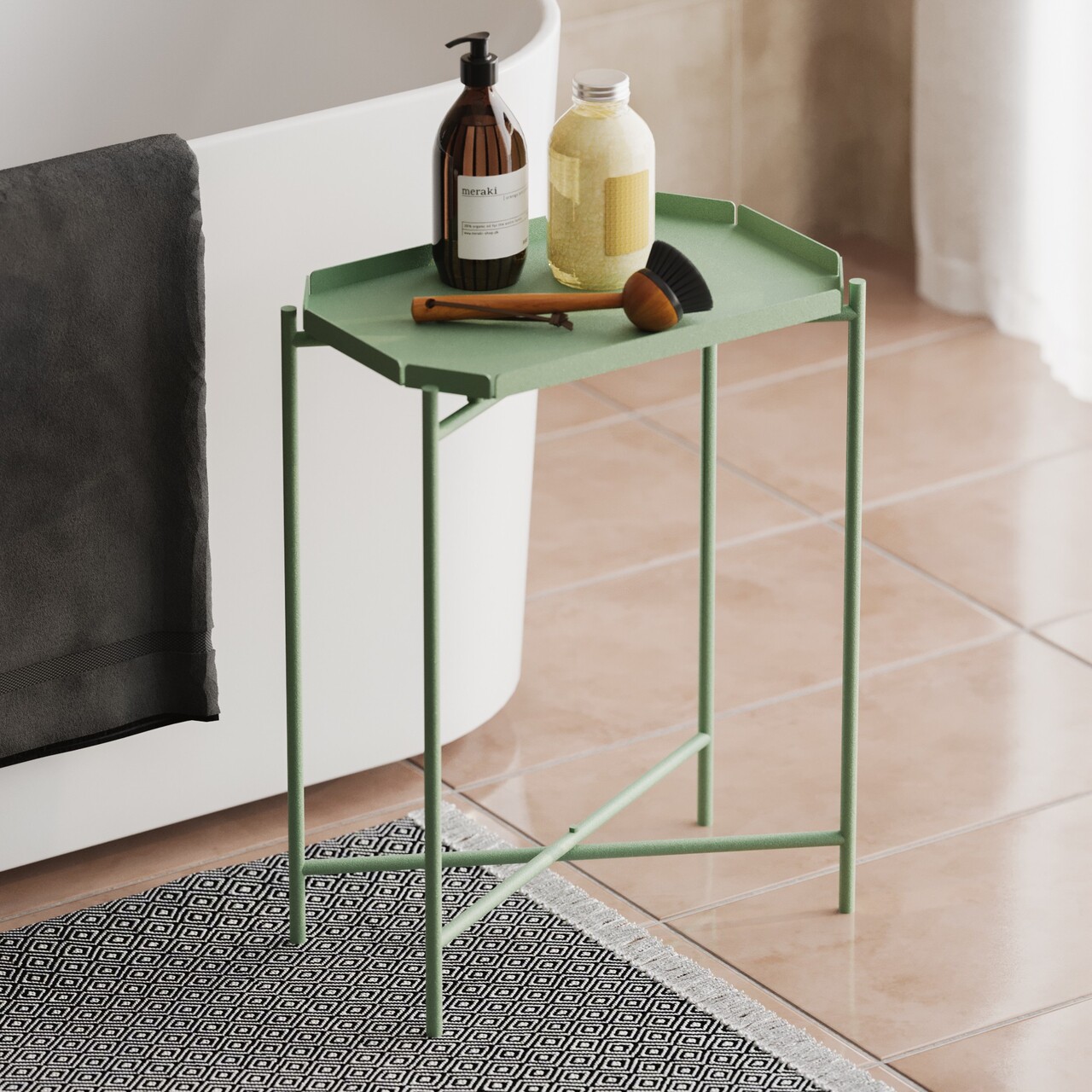 Masuta de cafea, Cerritos, Shb-009-D, 26x56x40 cm, Metal, Verde - 1 | YEO
