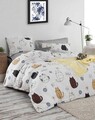 Lenjerie de pat dubla, Hello Cats - White, Eponj Home, 65% bumbac/35% poliester