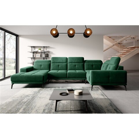 Coltar dreapta 6 locuri ELTAP, RT-35NU, Neviro, 350x201x77 cm, lemn/poliester, verde inchis