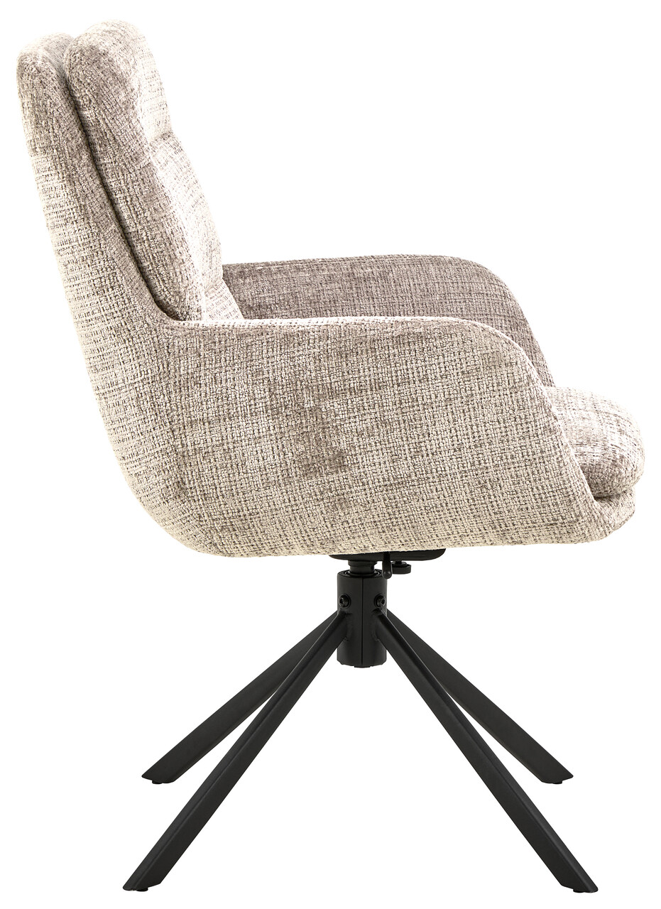 Scaun Edgar, Actona, 61x67x94 cm, rotativ, tesatura Chenille/otel, bej - view 9