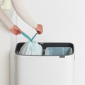 Cos de gunoi cu soft touch, Brabantia, Bo Touch, 2x30 L, 31.2x54.5x65.6 cm, otel, alb