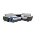 Coltar extensibil 5 locuri ELTAP, Fed-11, Federico, 266x266x102 cm, lemn/poliester, gri deschis/negru