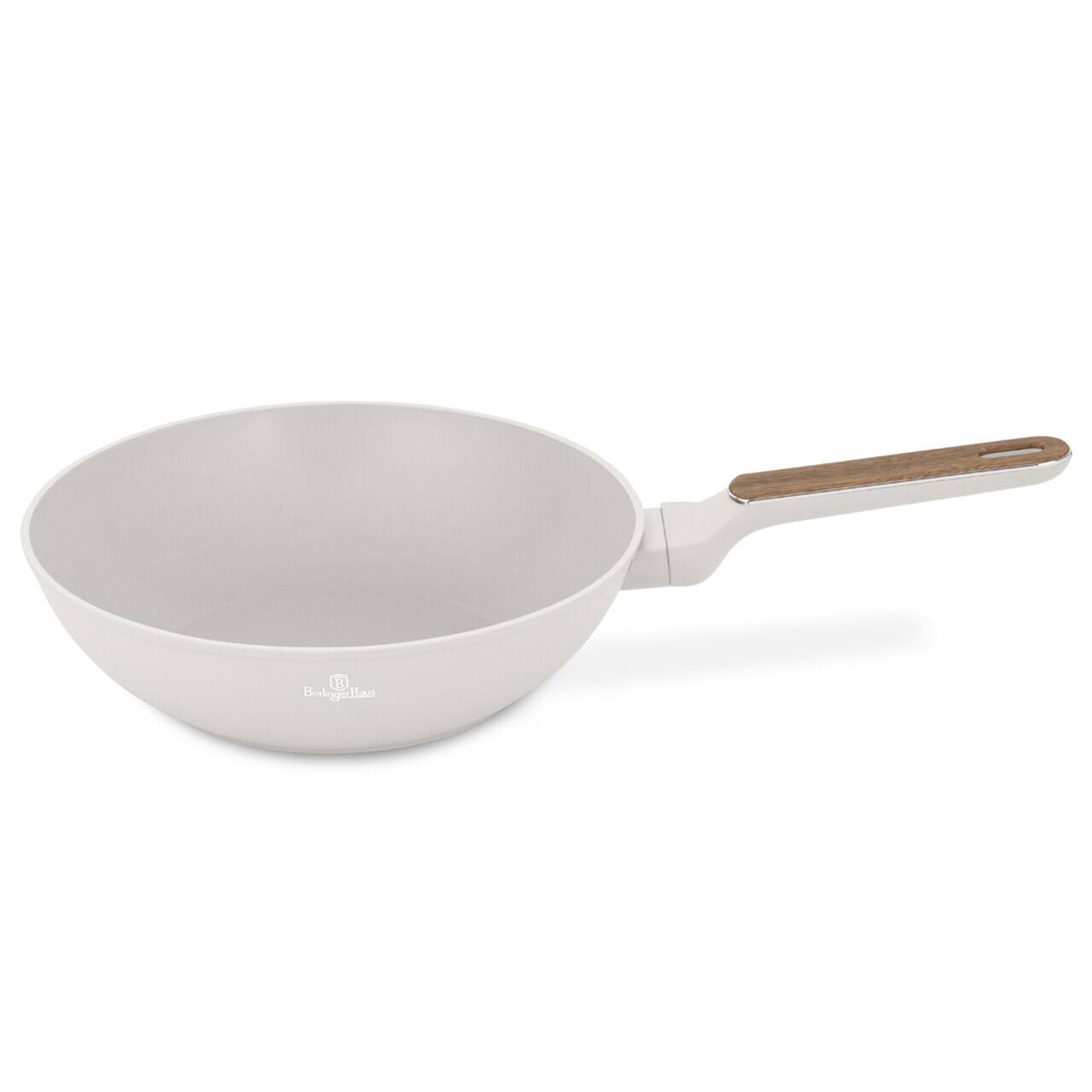 Tigaie Wok Berlinger Haus, Sahara Nordic, 28 cm, 3.5 L, aluminiu forjat, crem mat/natur - imagine 4