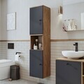 Dulap de baie, Hanah Home, 2464, 35x150x30 cm, MDF, Pin Atlantic / Antracit