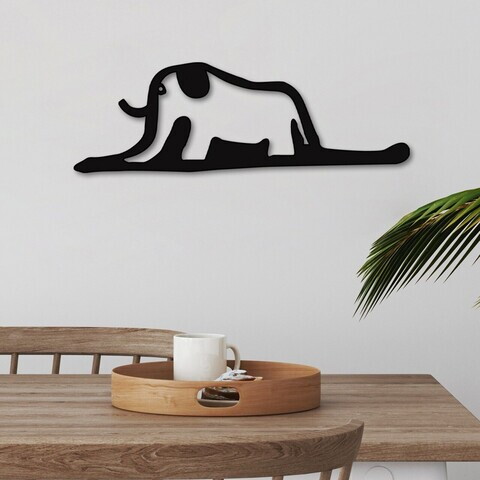Decoratiune de perete, Elephant 14, Dimensiuni: 63 x 21 cm, Negru