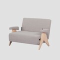 Canapea extensibila 1 loc Calore, Homla, 117x90x82 cm, lemn/poliester, bej/natur