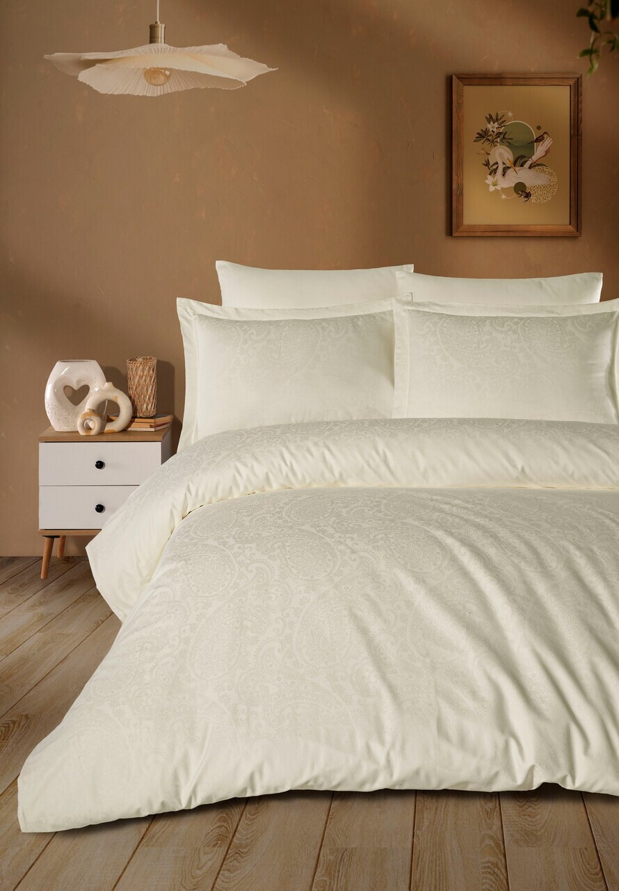 Lenjerie de pat dubla, L'essentiel Maison, Opus, Crem