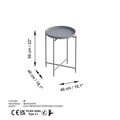 Masuta de cafea, Cerritos, Shb-007-C, 46x56x46 cm, Metal, Gri