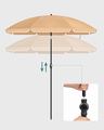 Umbrela pentru terasa, gradina, plaja Songmics, D160 cm, protectie solara UPF 50+, maro