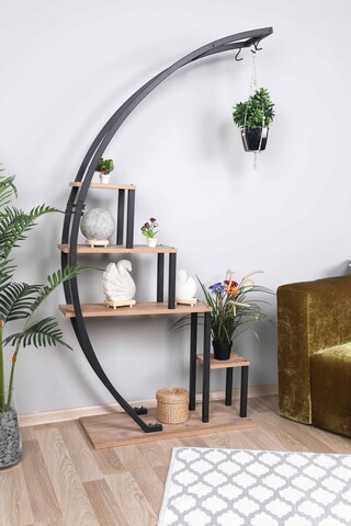 Suport pentru ghivece Garden, Puqa Design, 85x35x180 cm, natural/negru 85x35x180