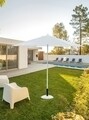 Umbrela pentru gradina/terasa Delfi, Bizzotto, Ø270 cm, stalp Ø38 mm, otel/poliester, alb