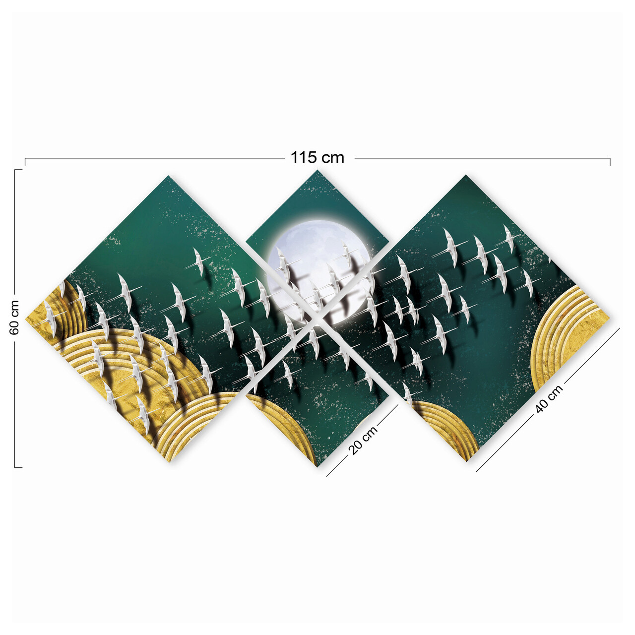 Set 4 tablouri decorative, 4MDF1735148039, MDF, Imprimat UV, Multicolor - 2 | YEO