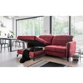 Coltar extensibil stanga 3 locuri ELTAP, Lore-74, Lorelle, 225x160x105 cm, lemn/poliester, rosu